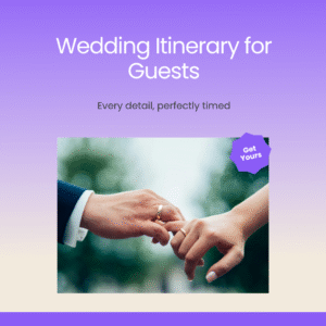 Wedding itinerary for guests